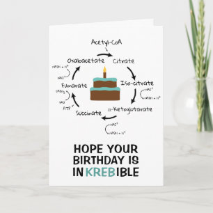 Tarjeta Cumpleaños de la Ciencia Kreb profesor de biología