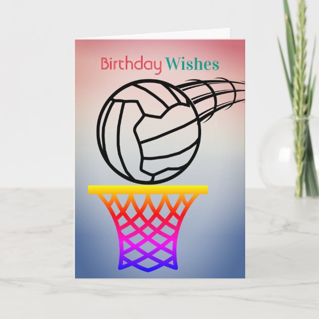 Tarjeta Cumpleaños de la cita inspiradora de Netball (Anverso)