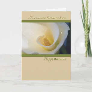 Tarjeta Cumpleaños de la cuñada Cala Lily