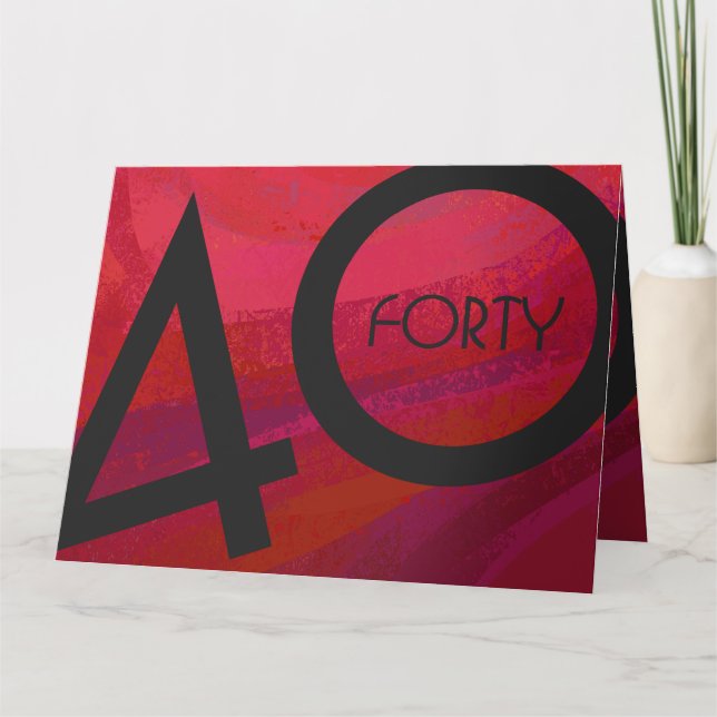 Tarjeta Cumpleaños de la Década Roja 40 (Anverso)