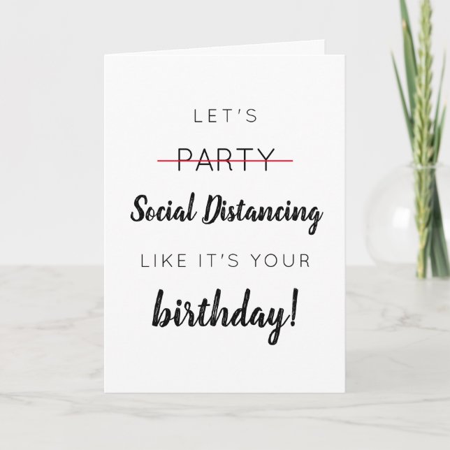 Tarjeta Cumpleaños de la Distancia Social (Anverso)