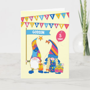 Tarjeta Cumpleaños de la Edad del Personalizado Godson con