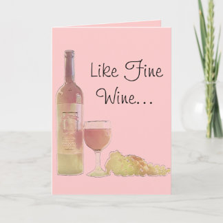 Tarjeta Cumpleaños de la Edad del Vino