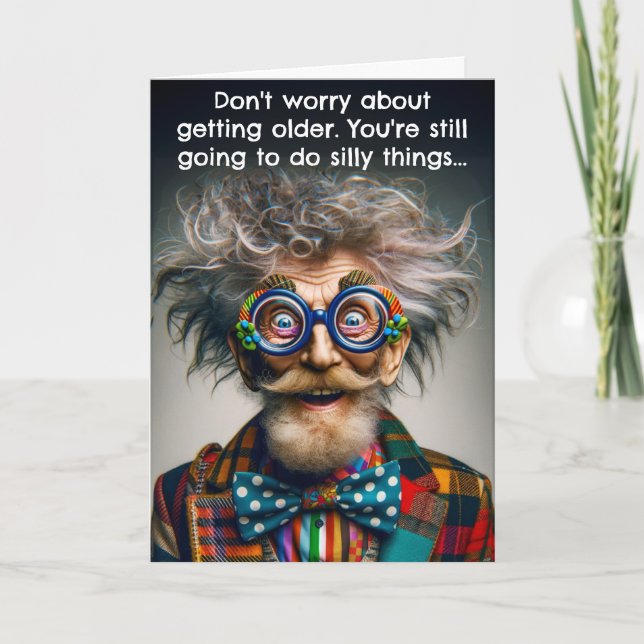 Tarjeta Cumpleaños de la Edad Divertida (Anverso)