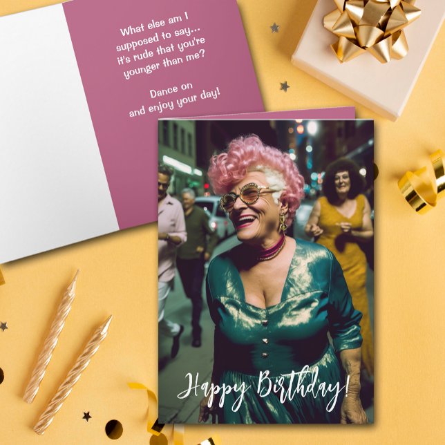 Tarjeta Cumpleaños de la Edad Divertida (Subido por el creador)