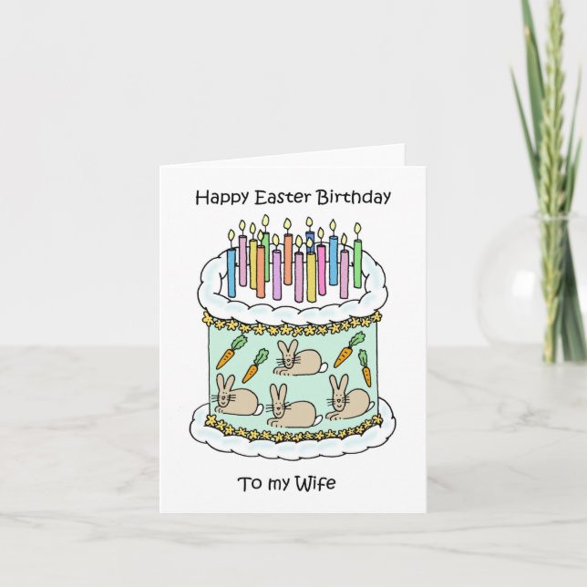 Tarjeta Cumpleaños de la esposa en Pascua (Anverso)