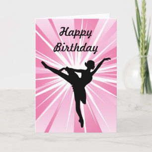 Tarjeta Cumpleaños de la Estrella Rosa Ballerina