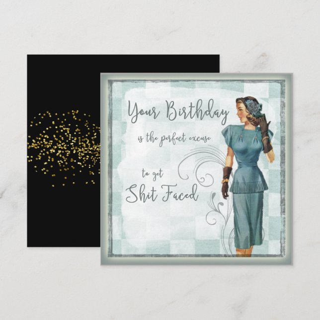 Tarjeta Cumpleaños de la Excusa Perfecta (petición especia (Anverso / Reverso)