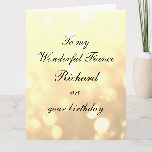 Tarjeta Cumpleaños de la Fianza Personalizada (Anverso)