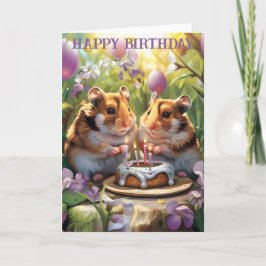 Tarjeta Cumpleaños de la Fiesta de Cumpleaños de Hamsters