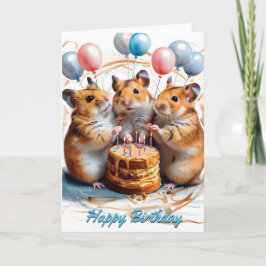 Tarjeta Cumpleaños de la Fiesta de Cumpleaños de Hamsters