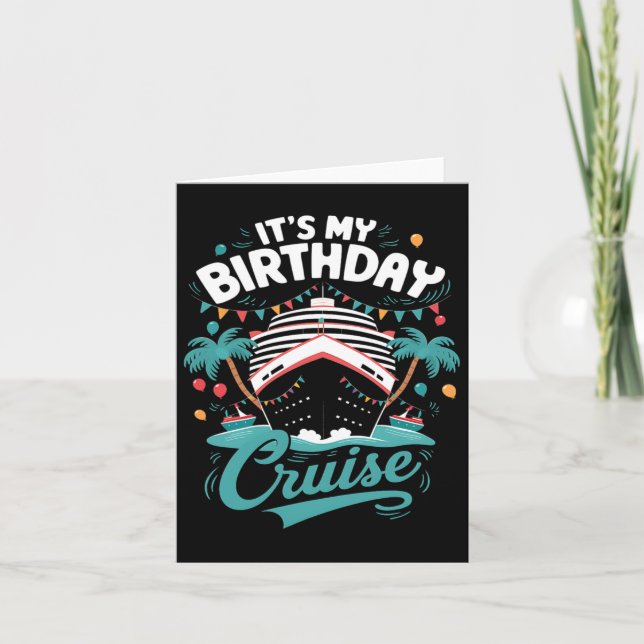 Tarjeta Cumpleaños de la fiesta de cumpleaños de mi crucer (Anverso)