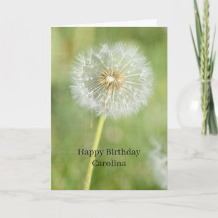 Tarjeta Cumpleaños de la flor de diente de león (mi fotogr