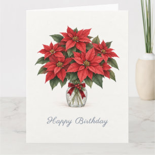 Tarjeta Cumpleaños de la Flor de Pascua de Navidad