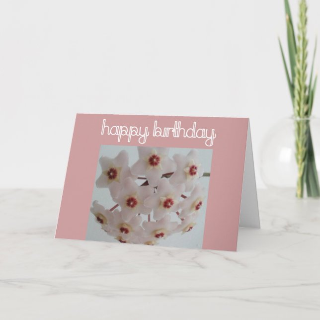 Tarjeta Cumpleaños de la Flor Hoya (Anverso)