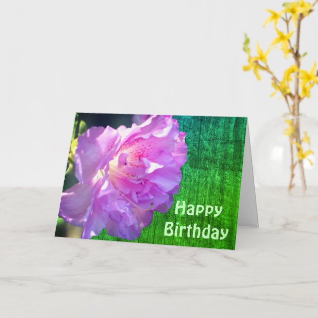 Tarjeta Cumpleaños de la Flor Rosa Azalea (flor amarilla)