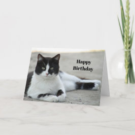 Tarjeta Cumpleaños de la foto del tumor blanco y negro del