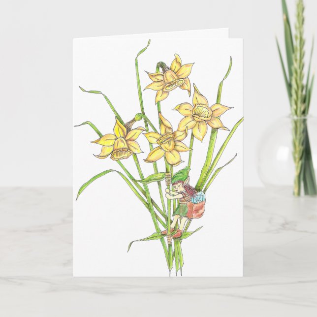 Tarjeta Cumpleaños de la hada de marzo (Anverso)