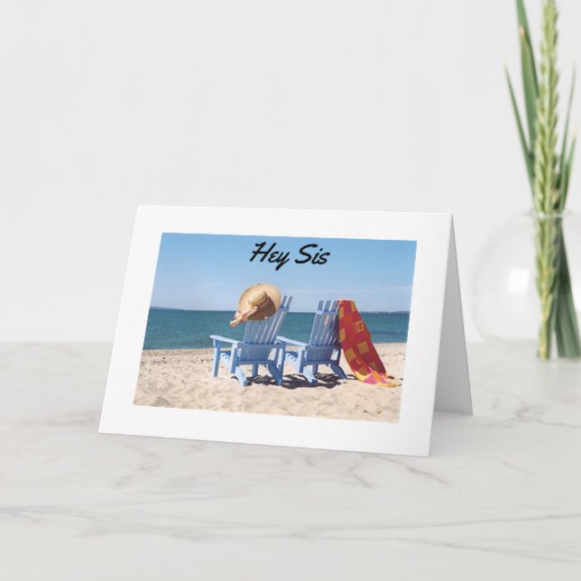 TARJETA CUMPLEAÑOS DE LA HERMANA DE LA PLAYA FAVORITA (Anverso)