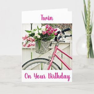 TARJETA ***CUMPLEAÑOS DE LA HERMANA DE TWIN*** BICICLETAS 