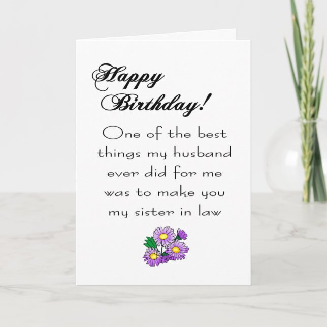 Tarjeta Cumpleaños de la hermana en derecho (Anverso)