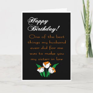 Tarjeta cumpleaños de la hermana en la ley