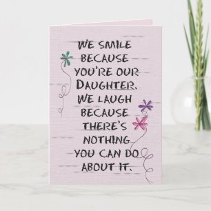 Tarjeta Cumpleaños de la hija con purpurina floral