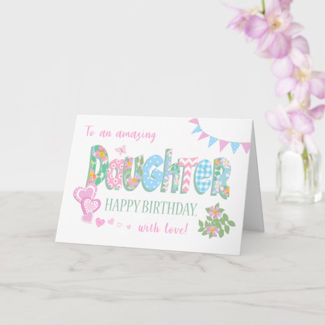 Tarjeta Cumpleaños de la hija con Rosas de perro manchando (Orquídea)