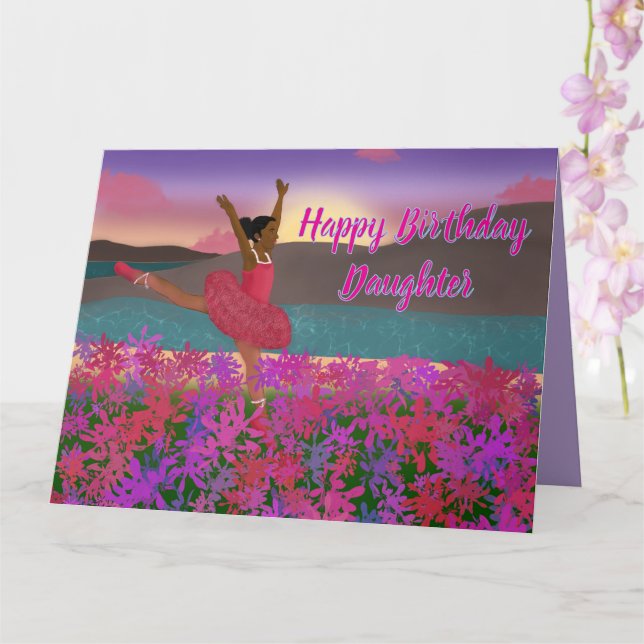 Tarjeta Cumpleaños de la hija | Danza | Afroamericano (Orquídea)