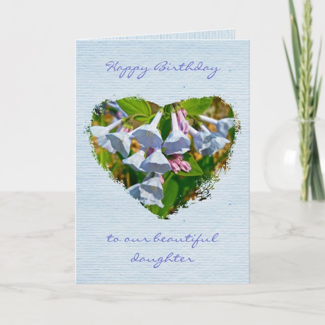 Tarjeta Cumpleaños de la hija de los Bluebells de Virginia (Anverso)