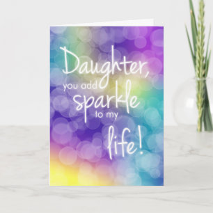 Tarjeta Cumpleaños de la hija, le añades un bokeh espumoso