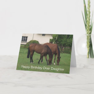 Tarjeta Cumpleaños de la hija personalizada de caballos