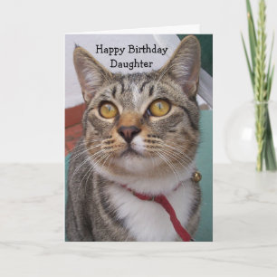 Tarjeta Cumpleaños de la hija personalizada del gato
