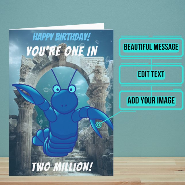 Tarjeta Cumpleaños de la Langosta Azul (If you know of someone just as rare and special as the blue lobster, then this card is for them.)