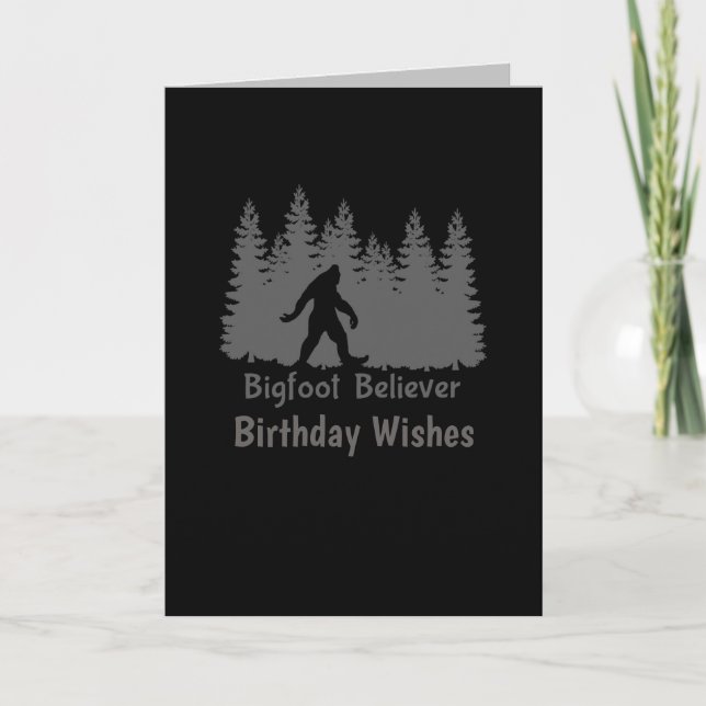 Tarjeta cumpleaños de la línea de árbol del creyente del p (Anverso)