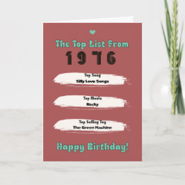 Tarjeta Cumpleaños de la lista superior de 1976