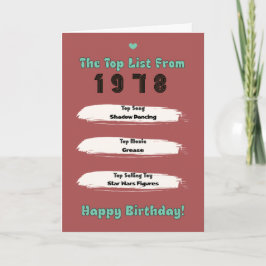 Tarjeta Cumpleaños de la lista superior de 1978