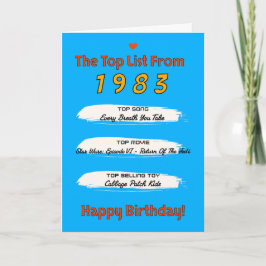 Tarjeta Cumpleaños de la lista superior de 1983
