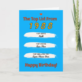 Tarjeta Cumpleaños de la lista superior de 1988