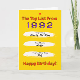Tarjeta Cumpleaños de la lista superior de 1992