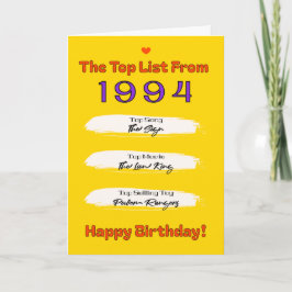 Tarjeta Cumpleaños de la lista superior de 1994