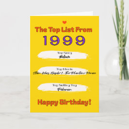 Tarjeta Cumpleaños de la lista superior de 1999