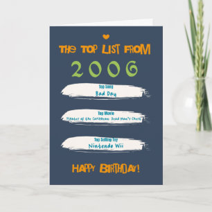 Tarjeta Cumpleaños de la lista superior de 2006