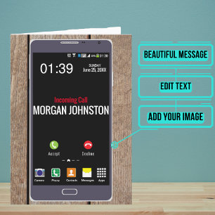 Tarjeta Cumpleaños de la llamada telefónica falsa