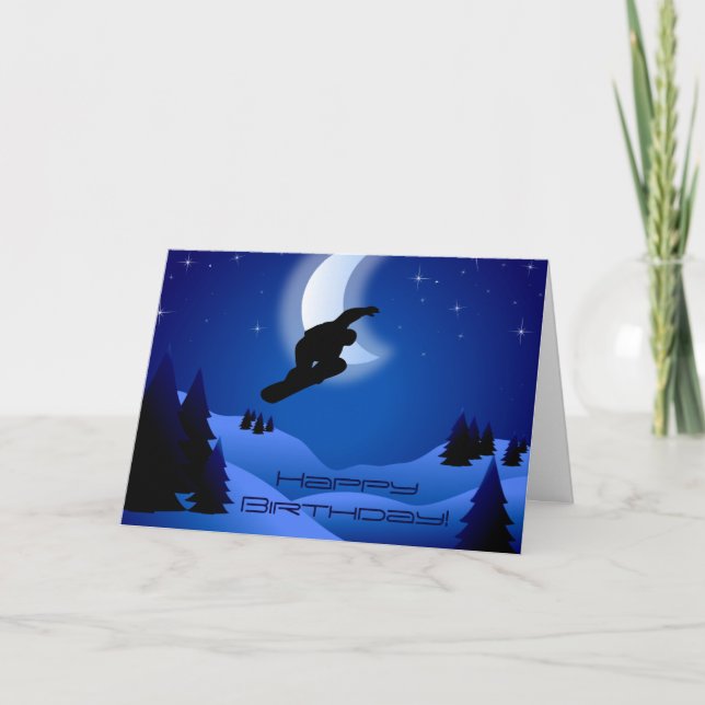 Tarjeta Cumpleaños de la luna de la montaña de la (Anverso)