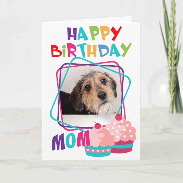 Tarjeta Cumpleaños de la madre del perro fotográfico perso (Anverso)