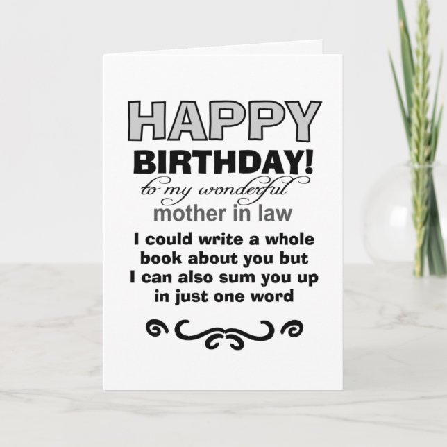 Tarjeta cumpleaños de la madre en la ley (Anverso)