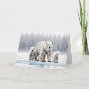 Tarjeta Cumpleaños De La Madre Familia De Oso Polar En Hie
