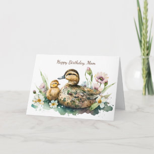 Tarjeta Cumpleaños de la madre y el pato