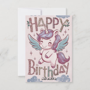 Tarjeta Cumpleaños de la magia Unicornio de saludo
